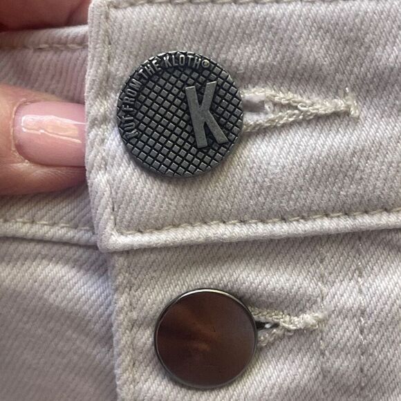 Kut From The Kloth Denim High Rise Distressed Cut Off Shorts White 12 - Picture 5 of 14